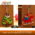 Newest leather design,cheapest hot Christms tree & Christmas sled pvc keychains